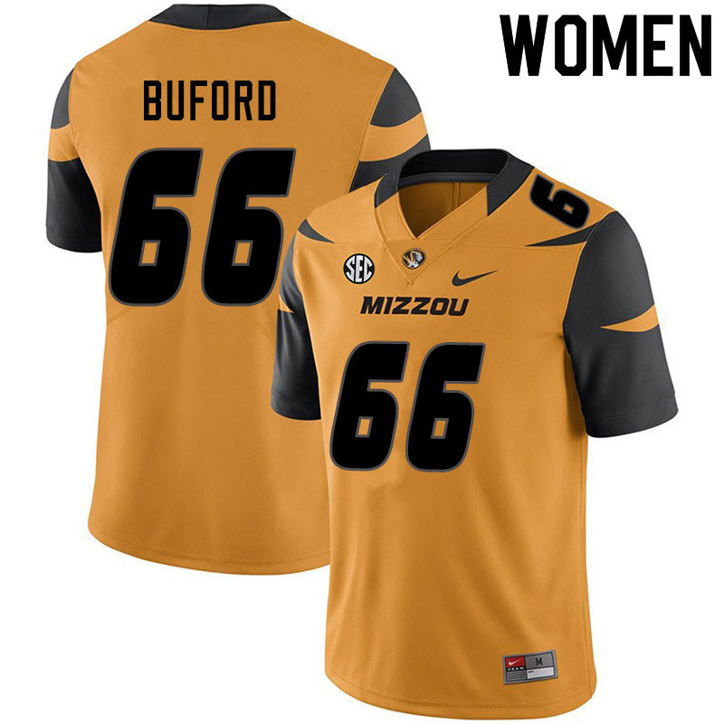Women #66 Jack Buford Missouri Tigers College Football Jerseys Sale-Yellow - Click Image to Close